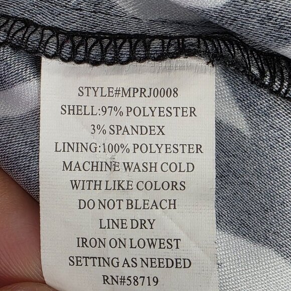 Womens Notations Black White Zebra Print Lined Blazer Jacket Polyester Size L - Picture 3 of 7